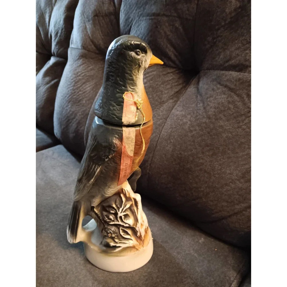 Vtg 1969 James B. Beam Collectible Liquor Decanter Trophy Bird Robin Jim Beam - Picture 2 of 14